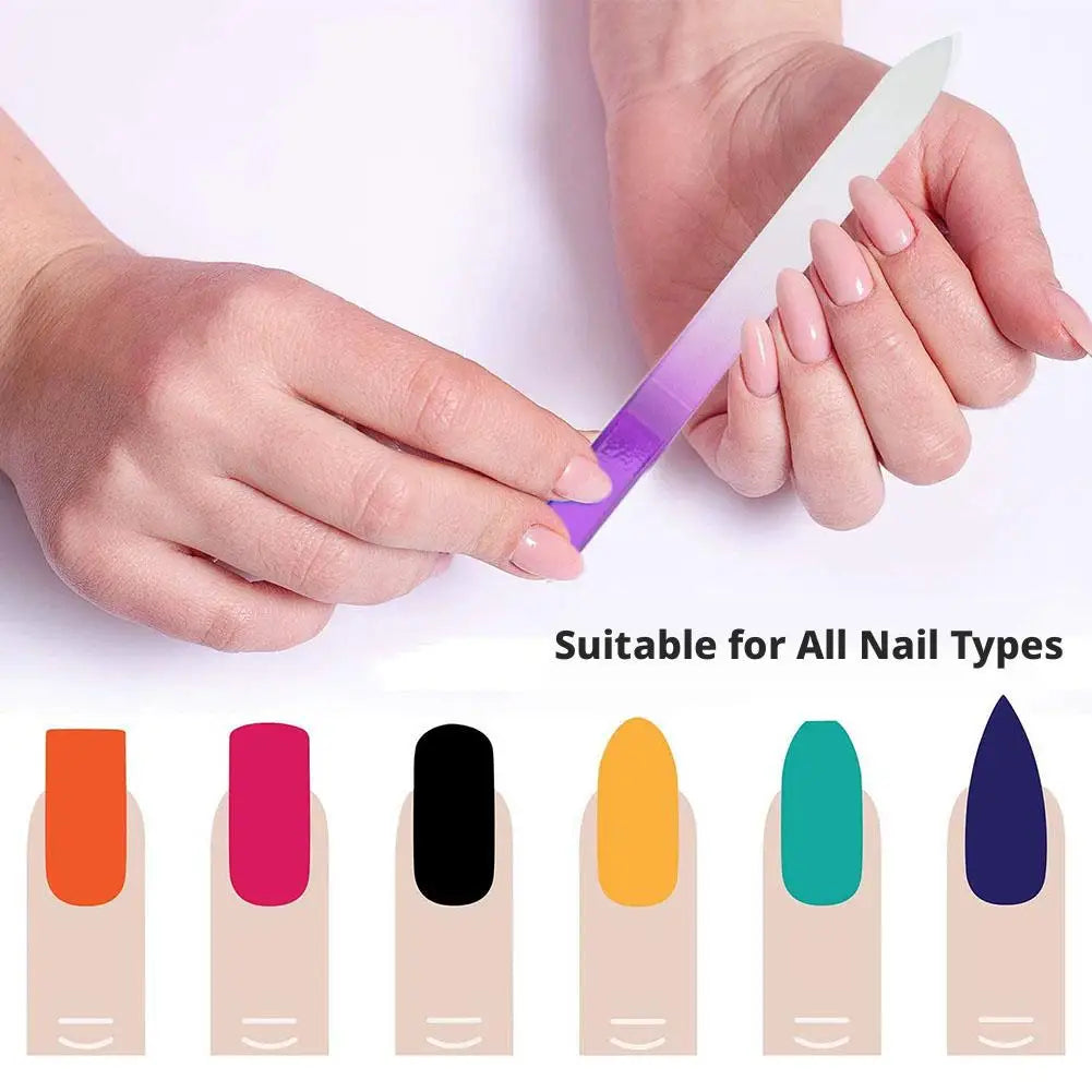 Glass Nail File Double-Sided Crystal Nail File with Case