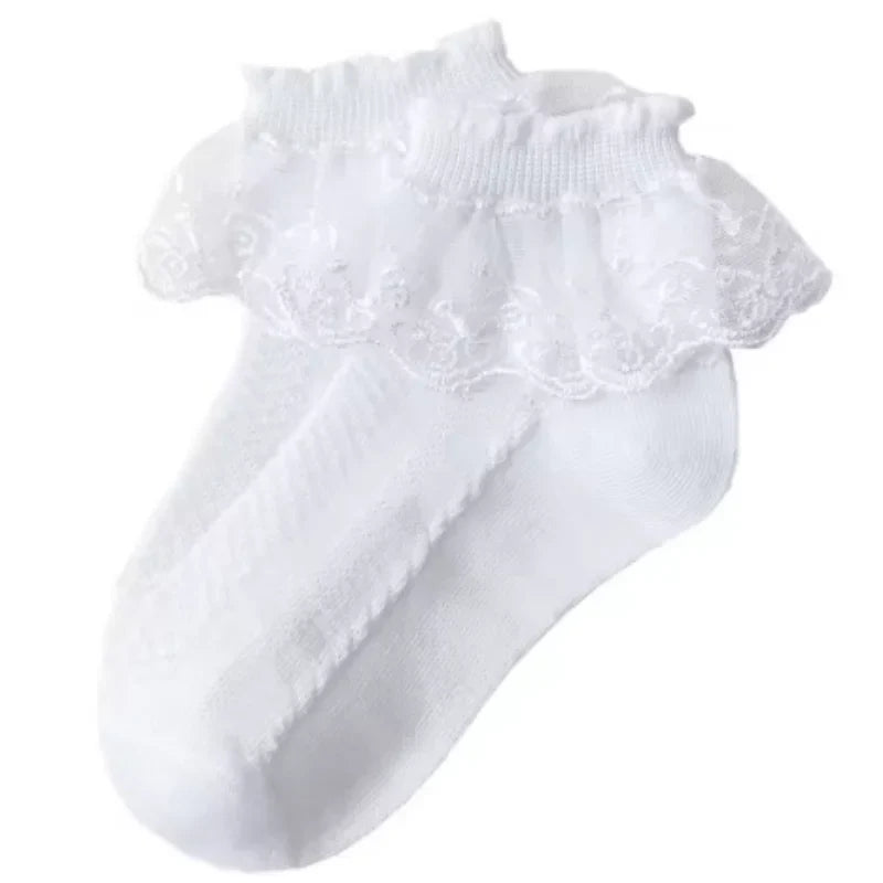 0-12Y Spring Summer Children Lace Socks Baby Girls Cotton Mesh