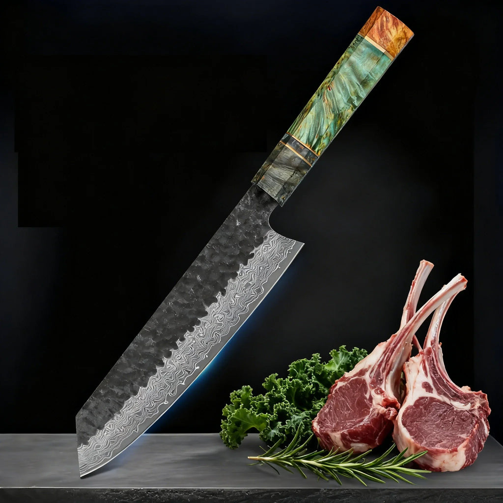 67-Layer Damascus Kiritsuke Chef Knife – Forged Steel 20.5cm