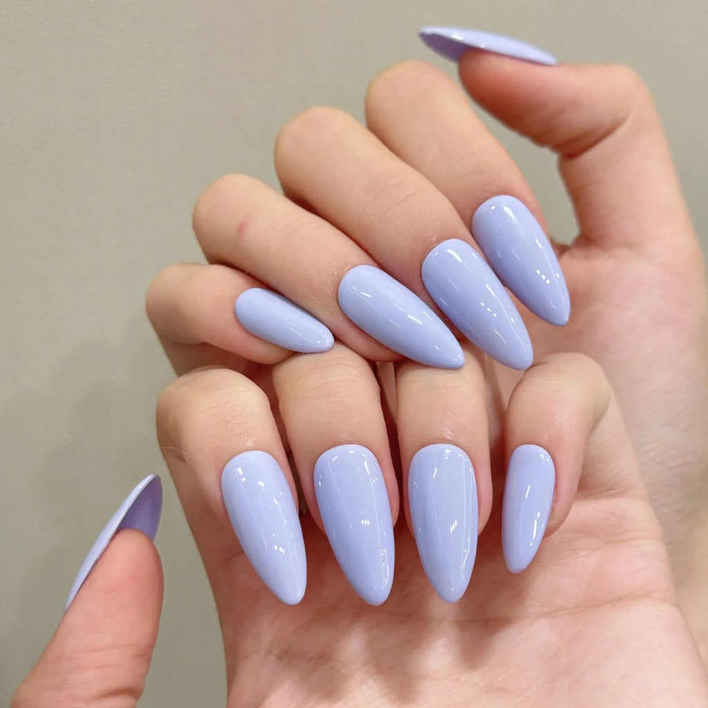 YADORNOS Light Purple Press On Nails Almond 10pcs Set