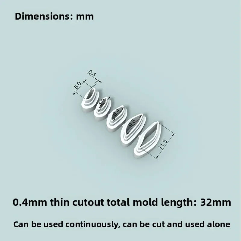 3-Piece Mini Flower & Leaf Clay Cutters for DIY Jewelry Making