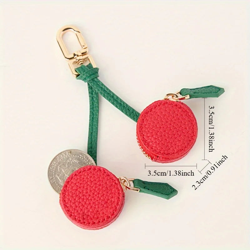 Cute Fruit Coin Purse with Keychain | Mini Zipper Wallet