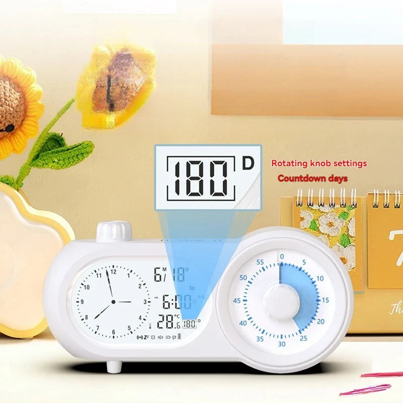 Silent LED Alarm Clock with Temperature Display | Bedside Desk
