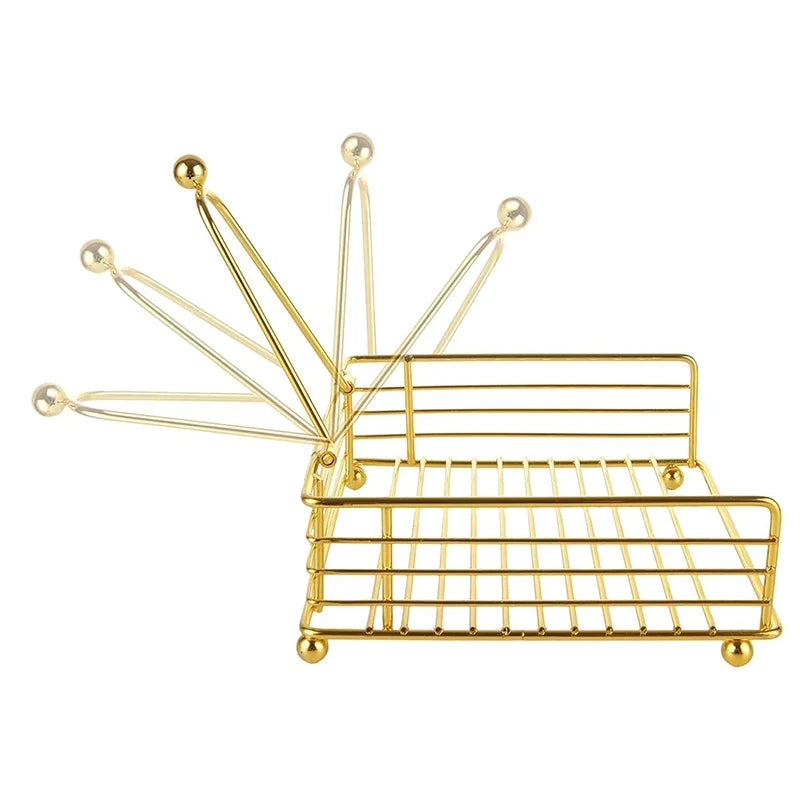 Rustic Metal Napkin Holder Square Paper Organizer Kitchen Home