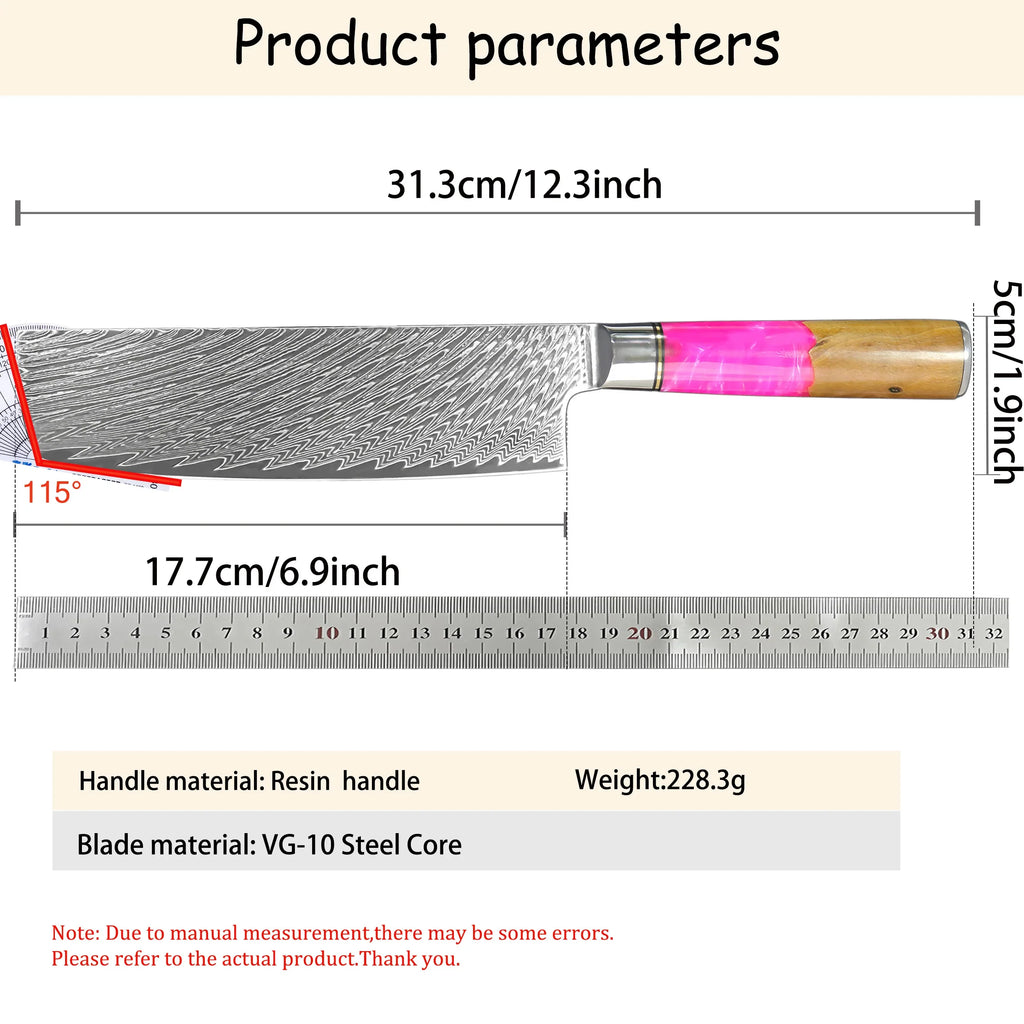67-Layer Damascus Steel Nakiri Knife – Japanese Kitchen Chef Knife