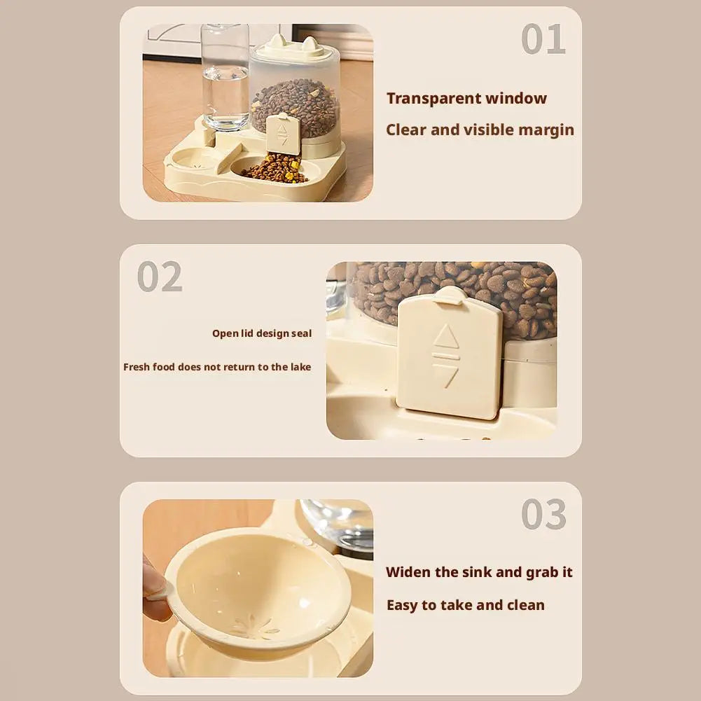 All-in-One Cat Feeder & Water Dispenser | Dual Bowl, 4 Colors