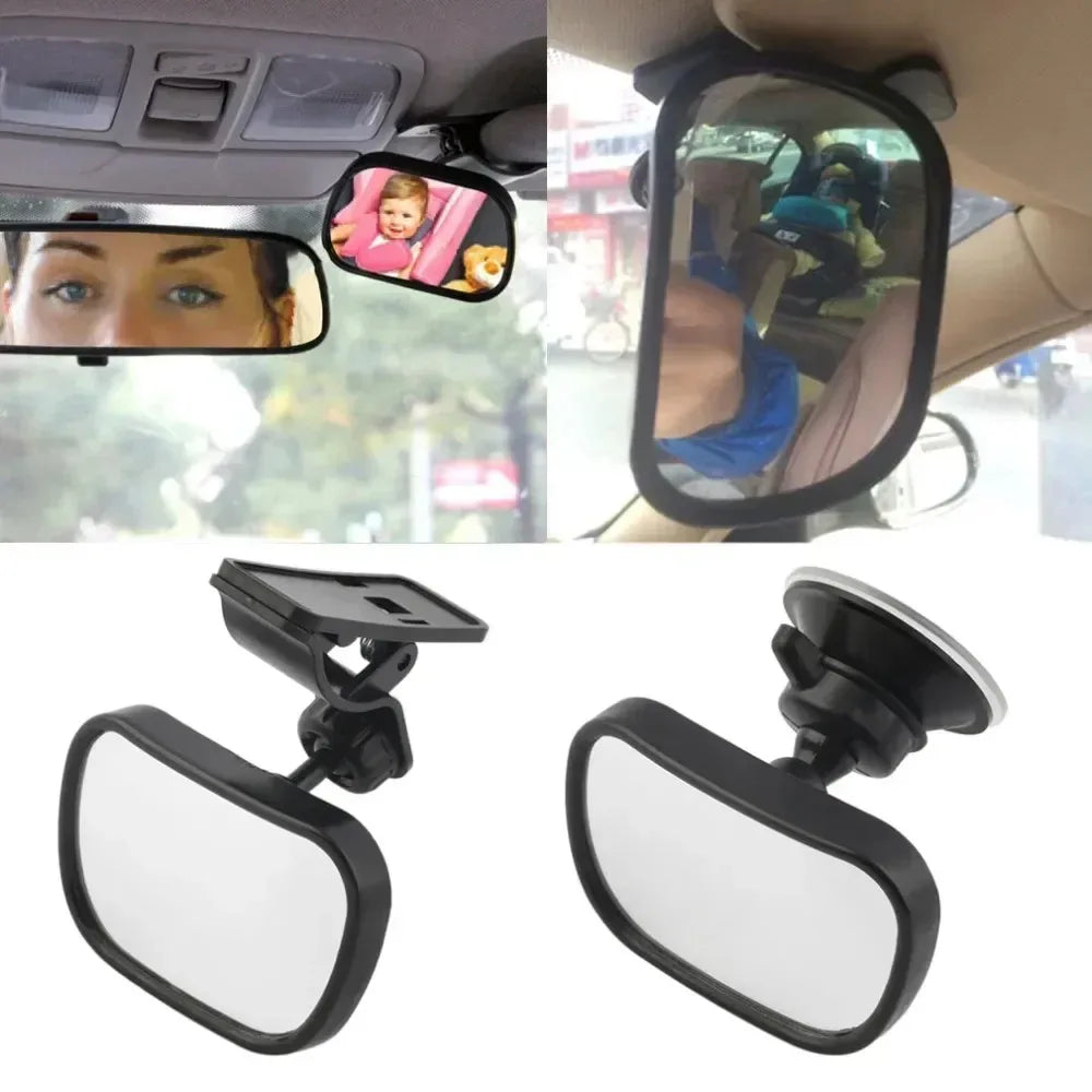 360° Baby Car Mirror – Clip & Suction Mount Wide Angle View