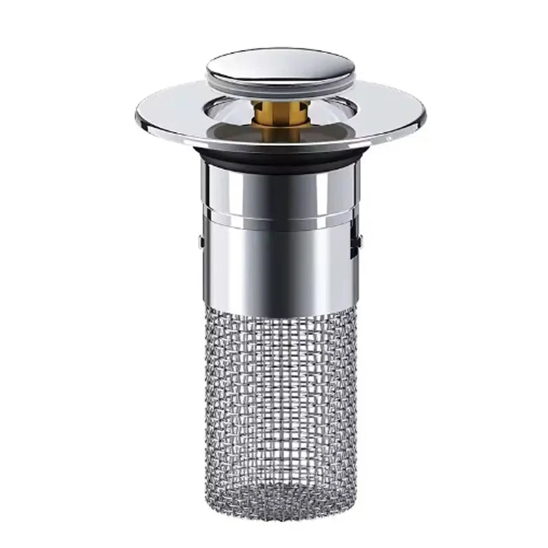 Stainless Steel Press Sink Drain Plug – Odor Proof Universal Fit