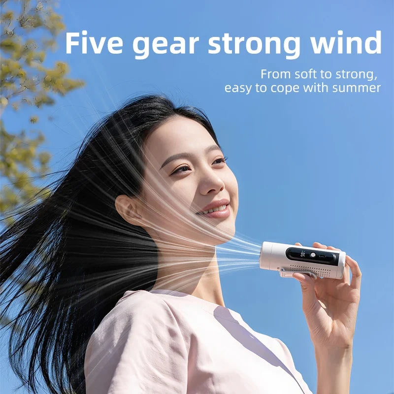 USB Handheld Neck & Desktop Cooling Fan – 3 Wind Modes