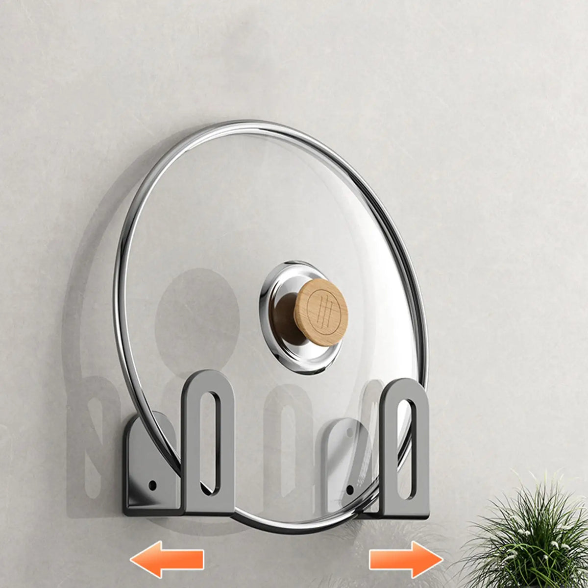 Pot Lid Organizer Wall Mount Hanger Adhesive Rack Space Saving