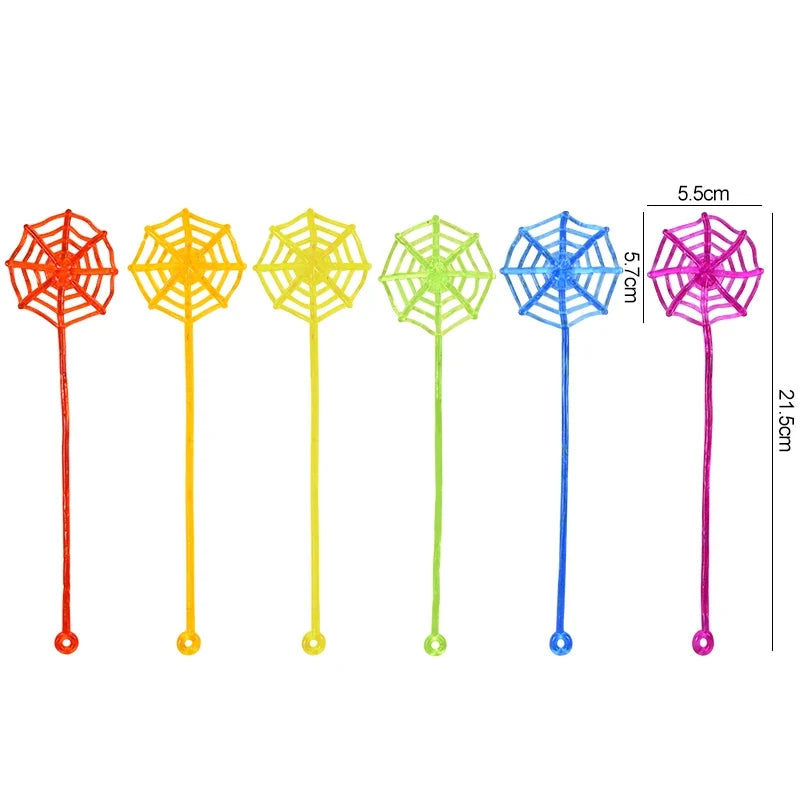10-Pack Stretchy Sticky Spider Web Toys – Halloween Party Gift