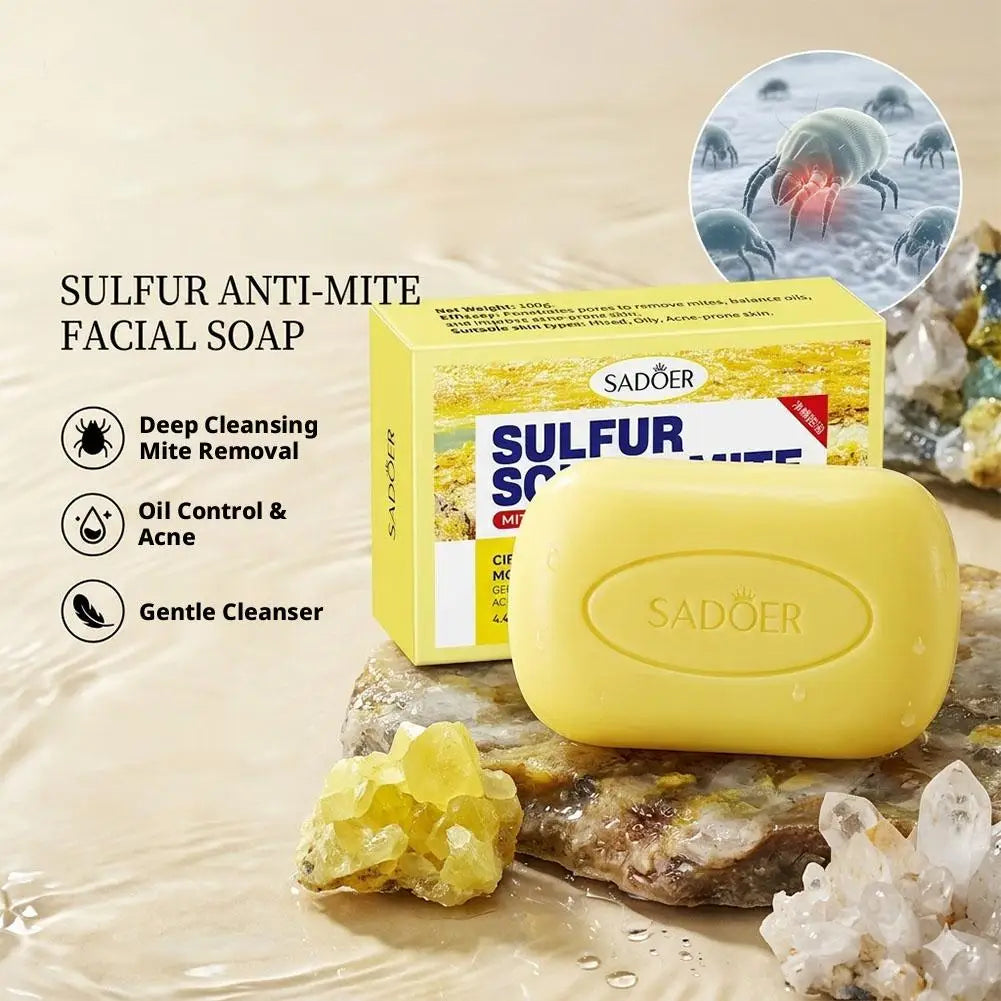 1 SADOER Sulfur Mite Removing Facial Soap Universal Handmade Body