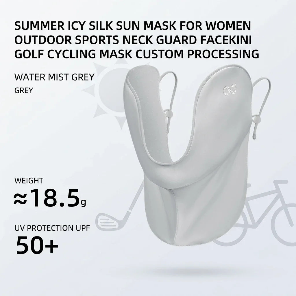 Ice Silk UPF50+ Sun Mask Women – UV Neck Cover Cycling