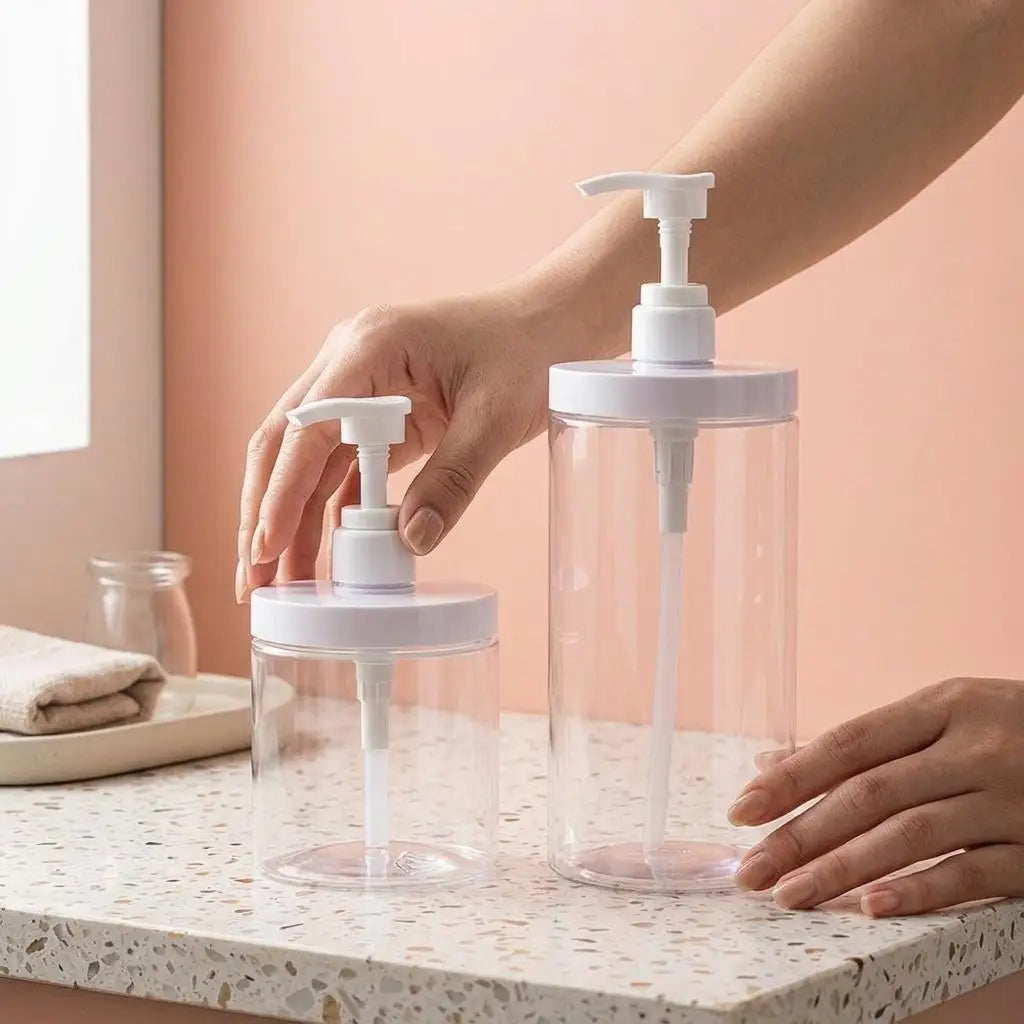 Refillable Pump Dispenser Bottle – Clear PET 500ml & 1000ml