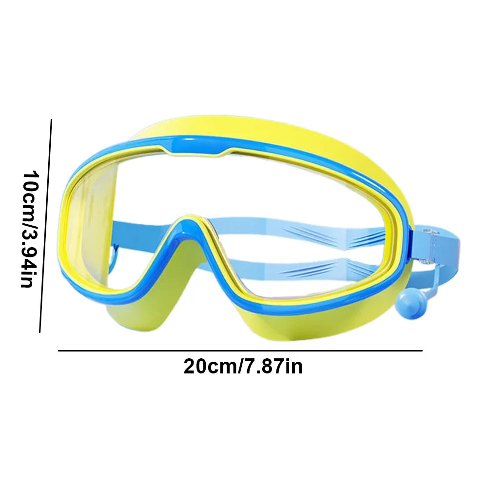 Kids Swim Goggles Anti Fog Swimming Large Frame HD Glasses UV