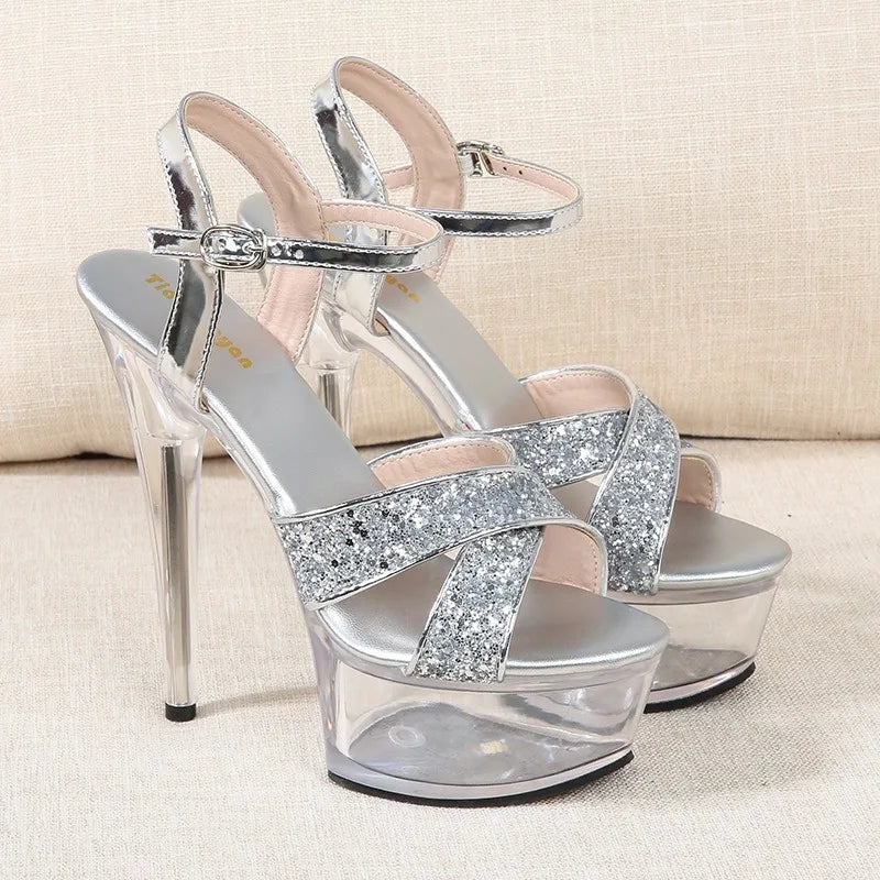 Women's Platform High Heel Sandals – Buckle Strap Party Shoes