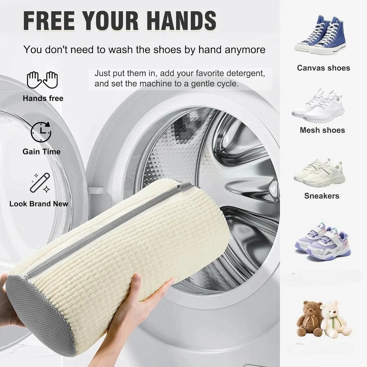 Shoe Laundry Bag – Soft Chenille Polyester Washer Protector