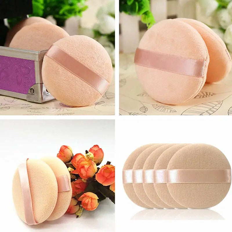 Round Facial Powder Foundation Puff Portable Soft Cosmetic Makeup