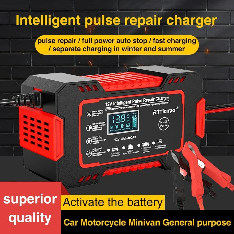 Sell Car Battery Charger 12V 6A Touch Screen Pulse Repair LCD Fast