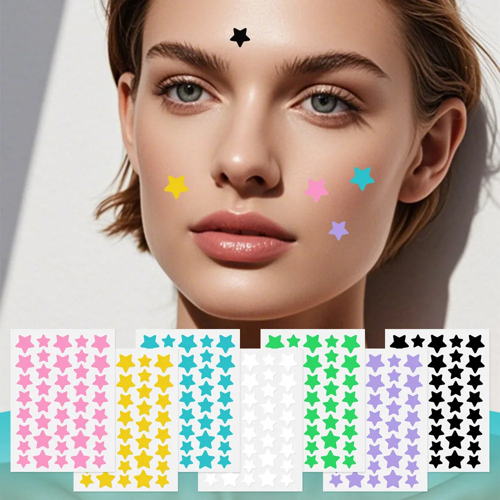 Star-Shaped Colorful Pimple Patches – Invisible Acne Cover 40–120pc
