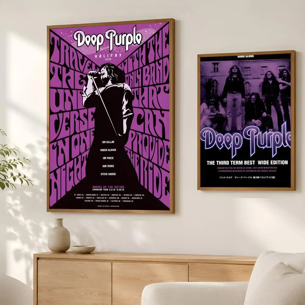 Deep Purple Band HD PVC Wall Art Poster – Self-Stick Decor