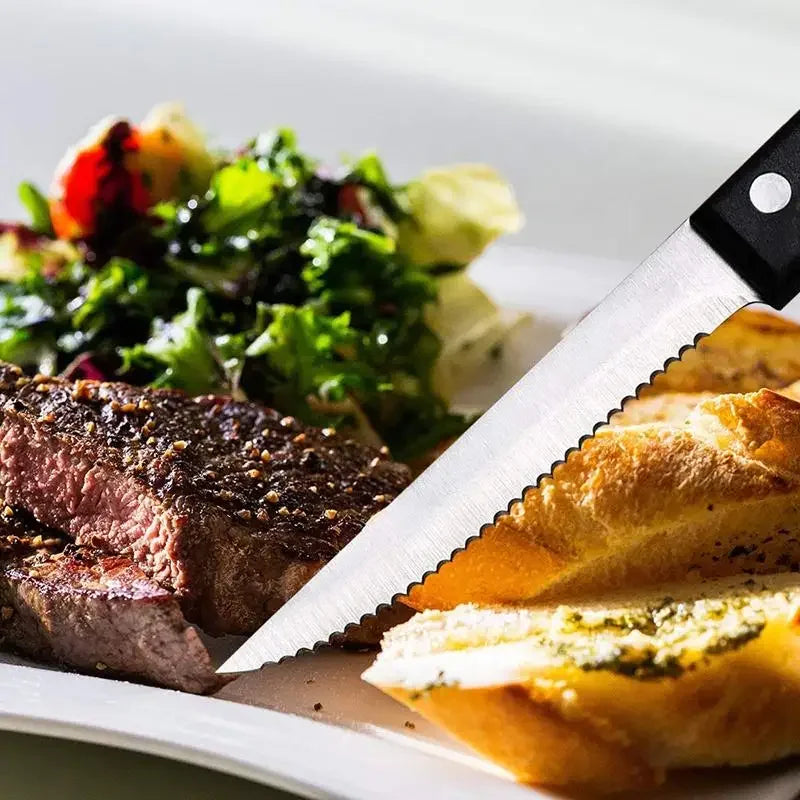 Serrated Stainless Steel Steak Knives Set – 6 or 12 Pcs