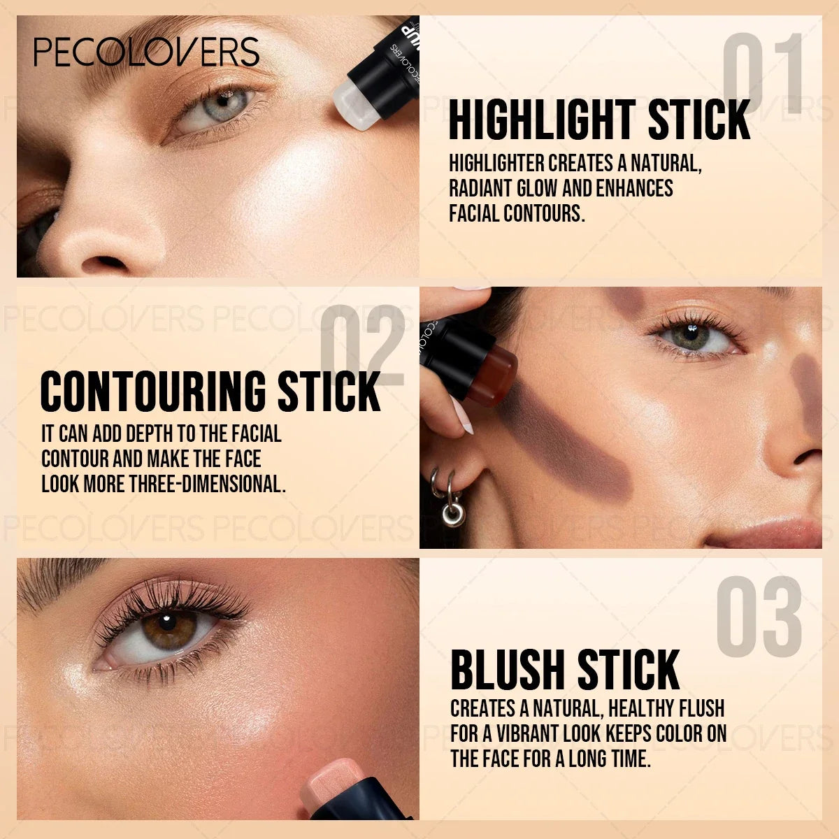 Natural 3D Contouring Cream – Bronzer & Highlighter for Beginners