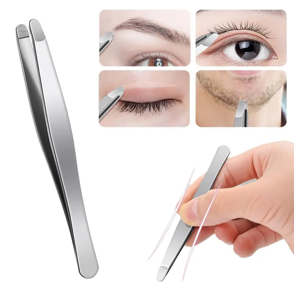 Stainless Steel Rounded Tip Tweezers | Eyebrow Shaping Tool