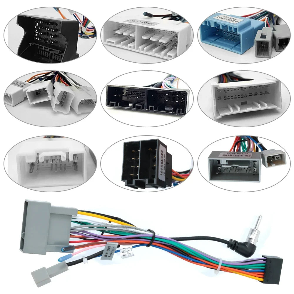 2 Din Car Android Radio Wiring Harness GPS & RCA Connector