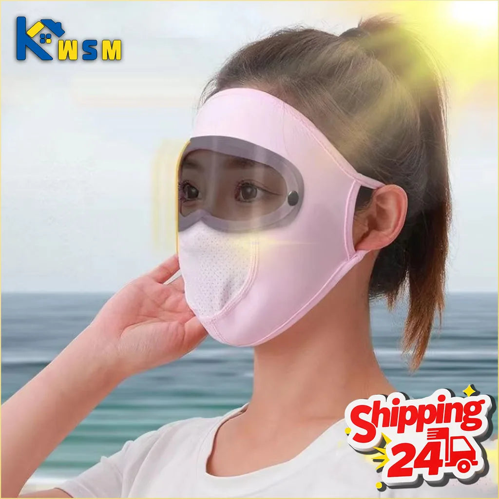 UPF 50+ Full Face Cover Mask with Goggles | UV & Dust Shield