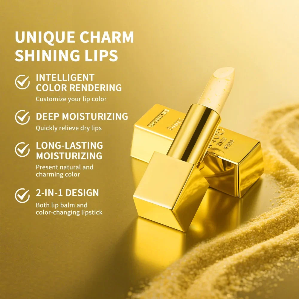 24K Gold Color Changing Lip Balm & Lipstick 2-in-1 Balm