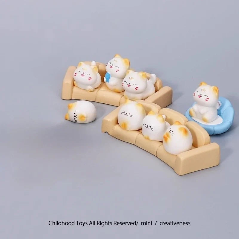 Mini Cats Ornament Fairy Garden Kitten Statue Kids Children Baby Room