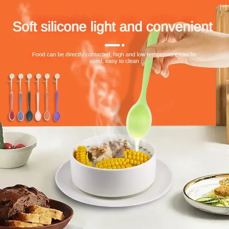 Silicone Soup Spoon – Heat-Resistant Nonstick Kitchen Spoon