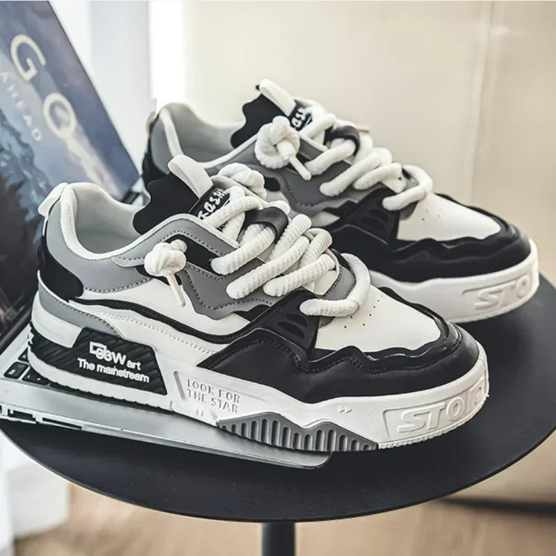 Men's Thick Platform Mesh Lace-Up Sneakers | Casual Shoes