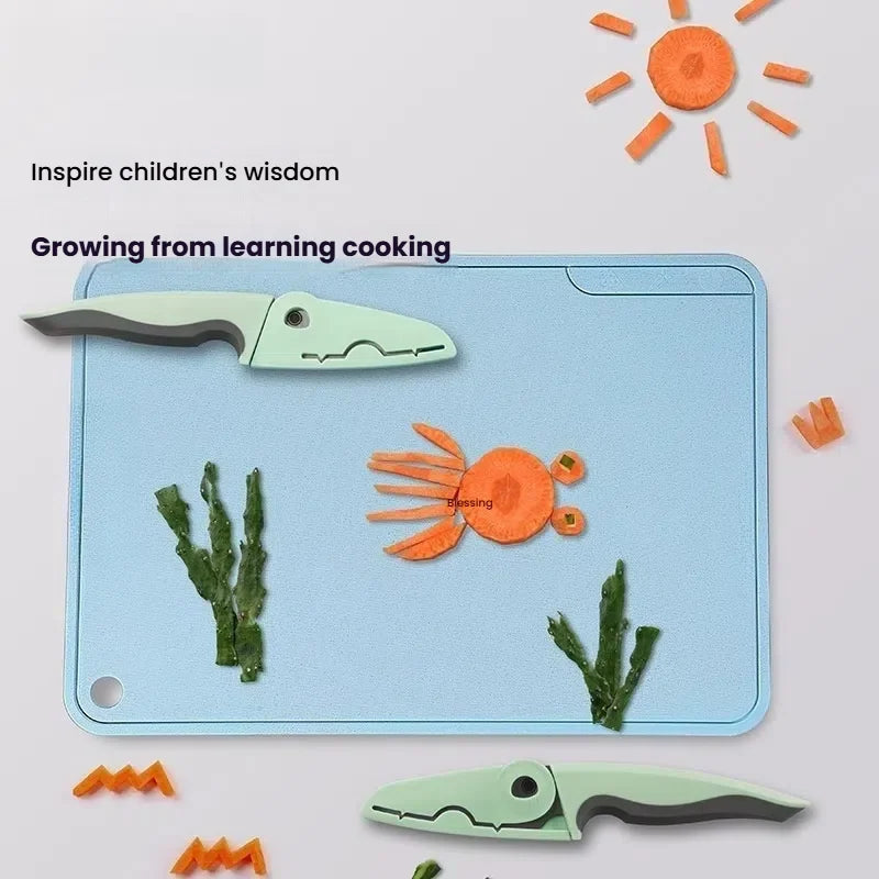 Kids' Safety Fruit Knife – Cartoon Crocodile Kitchen Knife