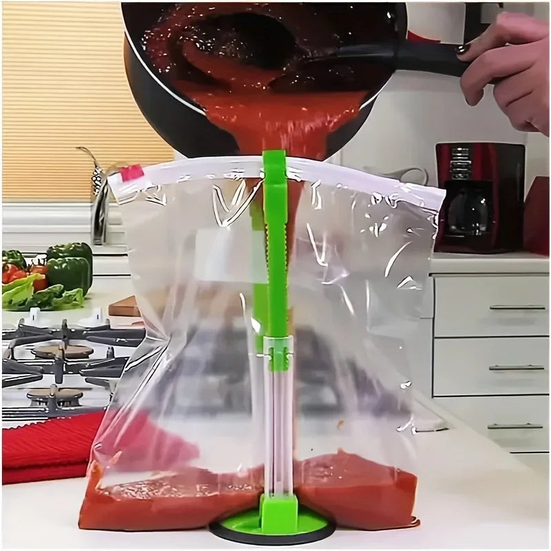 Plastic Bag Holder & Food Storage Bag Clip | Kitchen Gadget