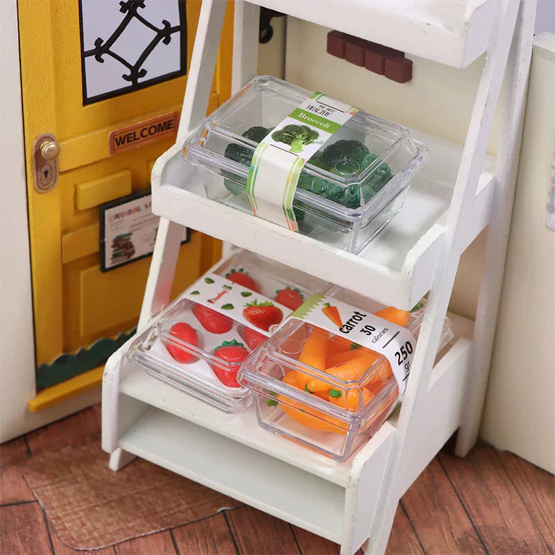 1:12 Dollhouse Mini Fruit & Vegetable Set with Clear Box