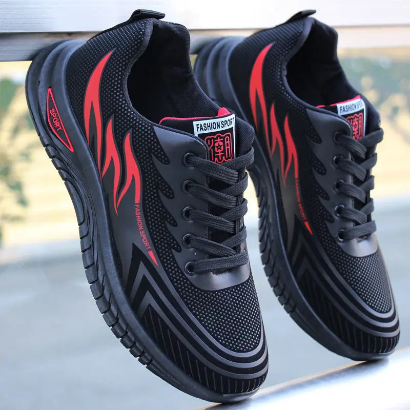 Men's Breathable Anti-Slip Casual Sneakers | Lace-Up Trainers