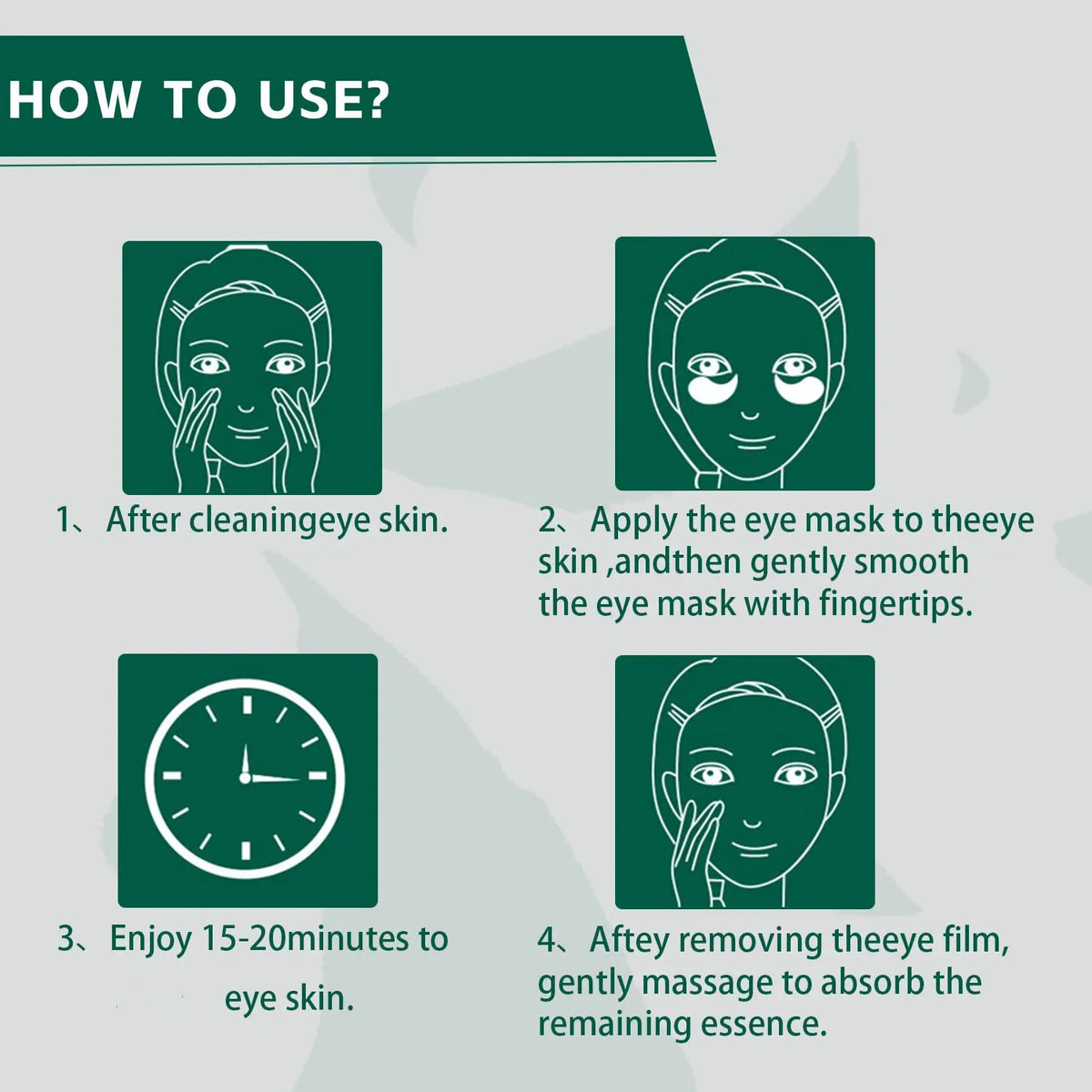 Collagen Eye Masks with Green Tea Extract – 60 Pcs