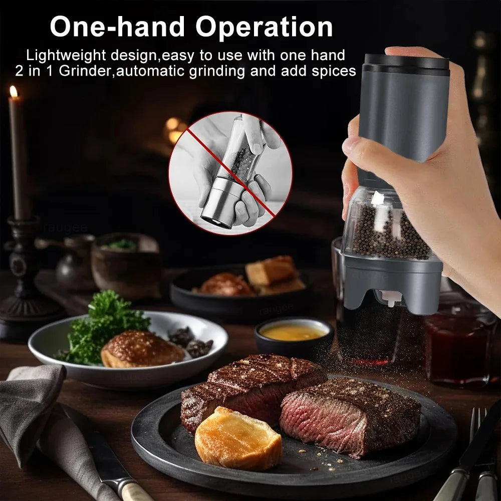 Rechargeable Electric Pepper Grinder Set | Ceramic Core