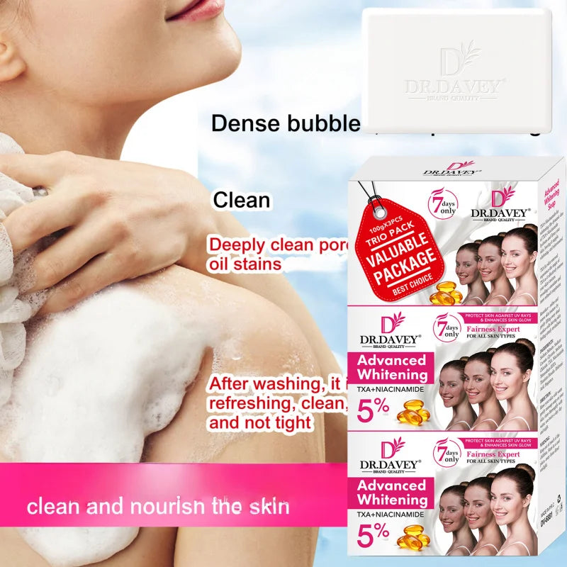 DR.DAVEY Whitening Moisturizing Handmade Soap – 3 Pack