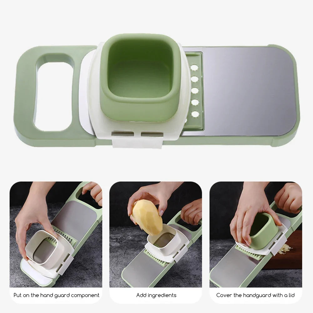 5-in-1 Stainless Steel Vegetable Cutter & Slicer Set