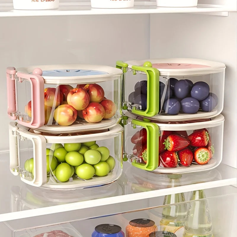 2-Layer Kitchen Colander & Fruit Strainer Bowl with Lid
