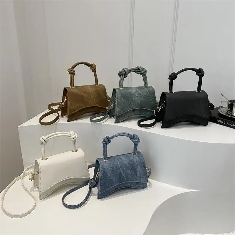 Women's Small Square Crossbody Shoulder Bag – PU Leather