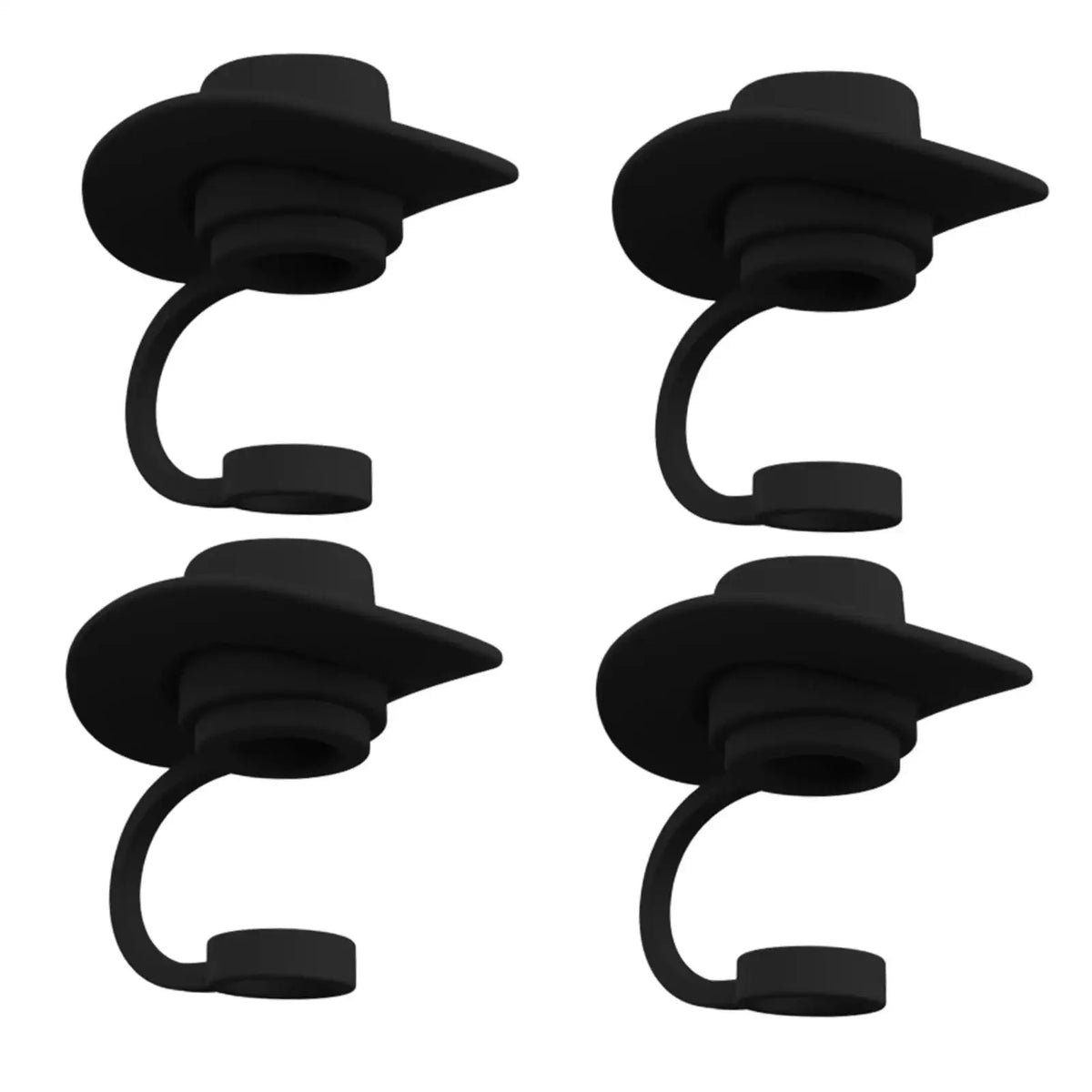 4 Straw Covers Cap Novelty Sturdy Toppers Reusable Cowboy Hat Shaped