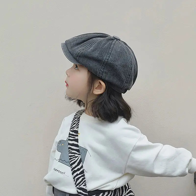 Kids Newsboy Cap | Soft Cotton Baby Toddler Hat Spring Autumn