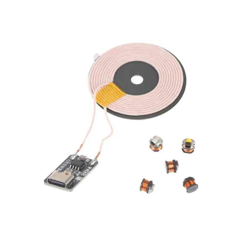 TYPE-C 5V Inductive Wireless Power Transmitter LED Receiver Coil DIY