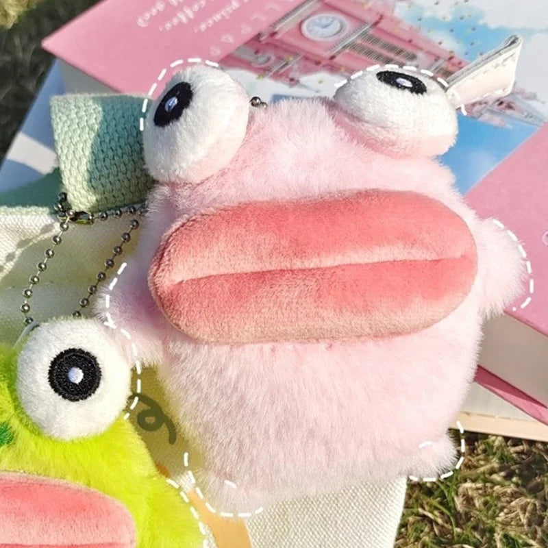 Cute Frog Plush Keychain – Cartoon Sausage Mouth Doll Charm