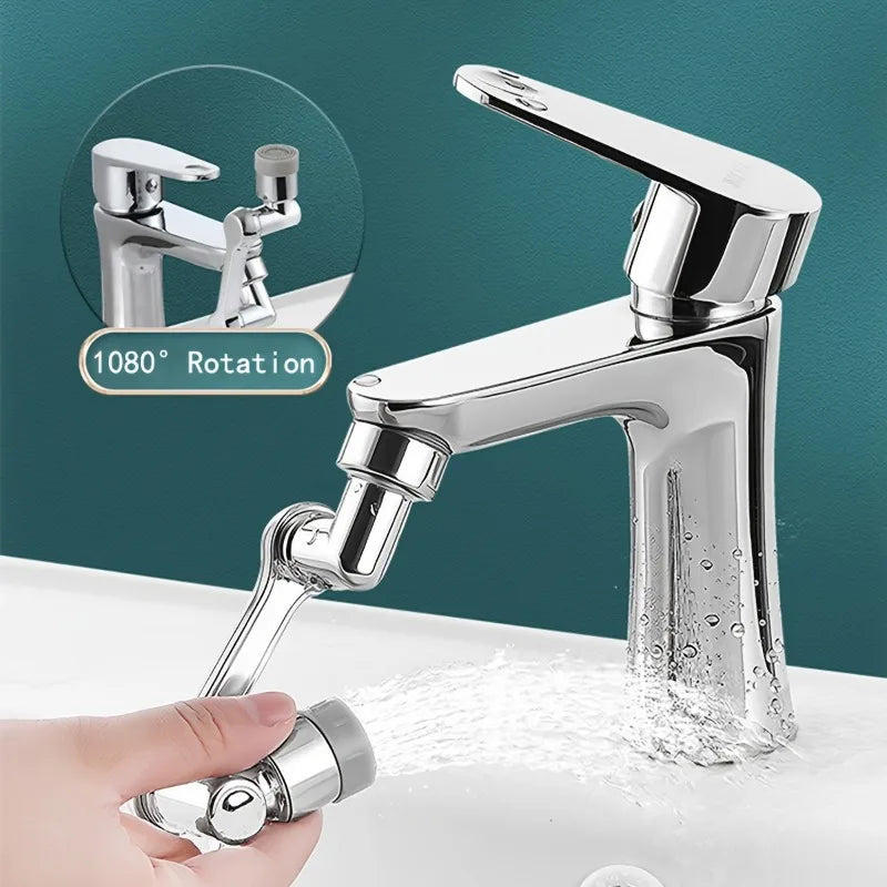 No-splash Faucet Extender 1080-Degree Swivel Spout Adjustable Arm