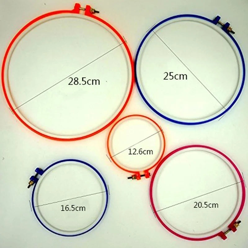 5-Piece Plastic Embroidery Hoop Set | Cross Stitch Ring Frames